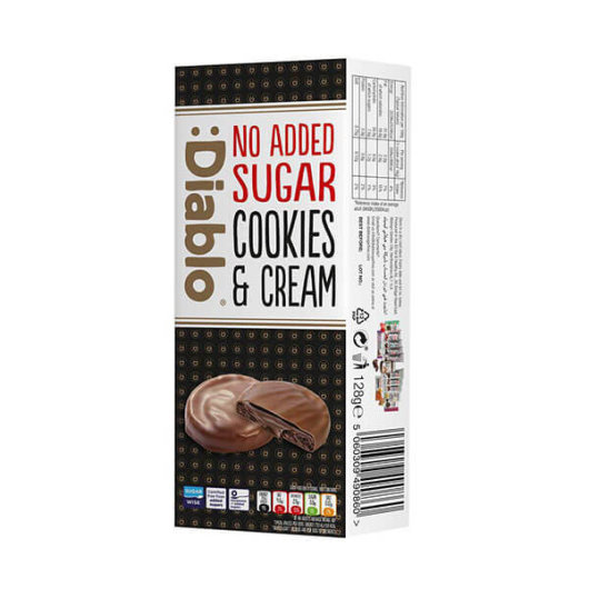 Čokoladni keksi s punjenjem bez dodanog šećera 128g - Diablo