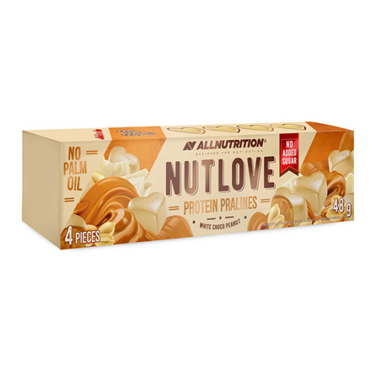 Nutlove proteinske praline bez dodanog šećera bijela čokolada-kikiriki 48g - All Nutrition