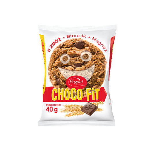 Choco FIT Keks sa 5 vrsta žitarica, vlaknima i čokoladom 40g - Bogutti