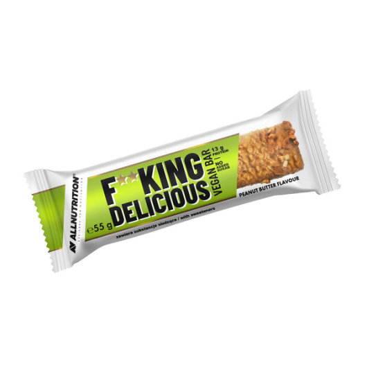 VEGAN F***KING DELICIOUS proteinska čokoladica 55g kikiriki maslac –  All Nutrition