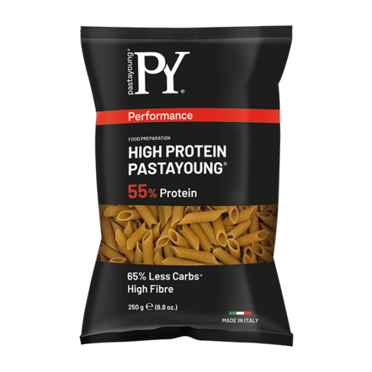 Visokoproteinska tjestenina Pasta Young u crnoj ambalaži od 250 grama