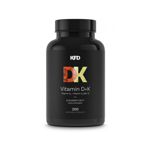 Vitamin D3 + K 200 kapsula u crnoj plastičnoj ambalaži KFD Nutrition