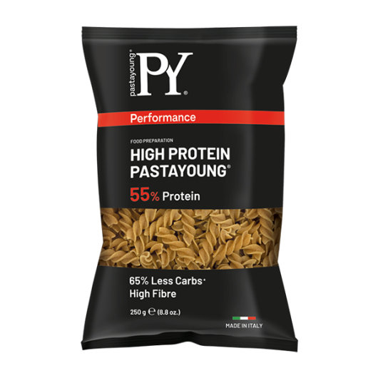 Visokoproteinska tjestenina Pasta Young u crnoj ambalaži od 250 grama